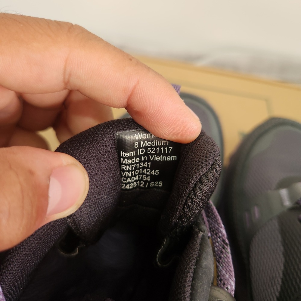 LL Bean Access Hiker Low Womens 8 Dark Black Purple Waterproof Shoes 521117